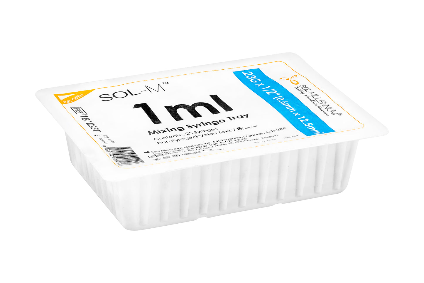 Sol-M® 3-Piece Syringe with Exchangeable Needle Combo Convenience Tray