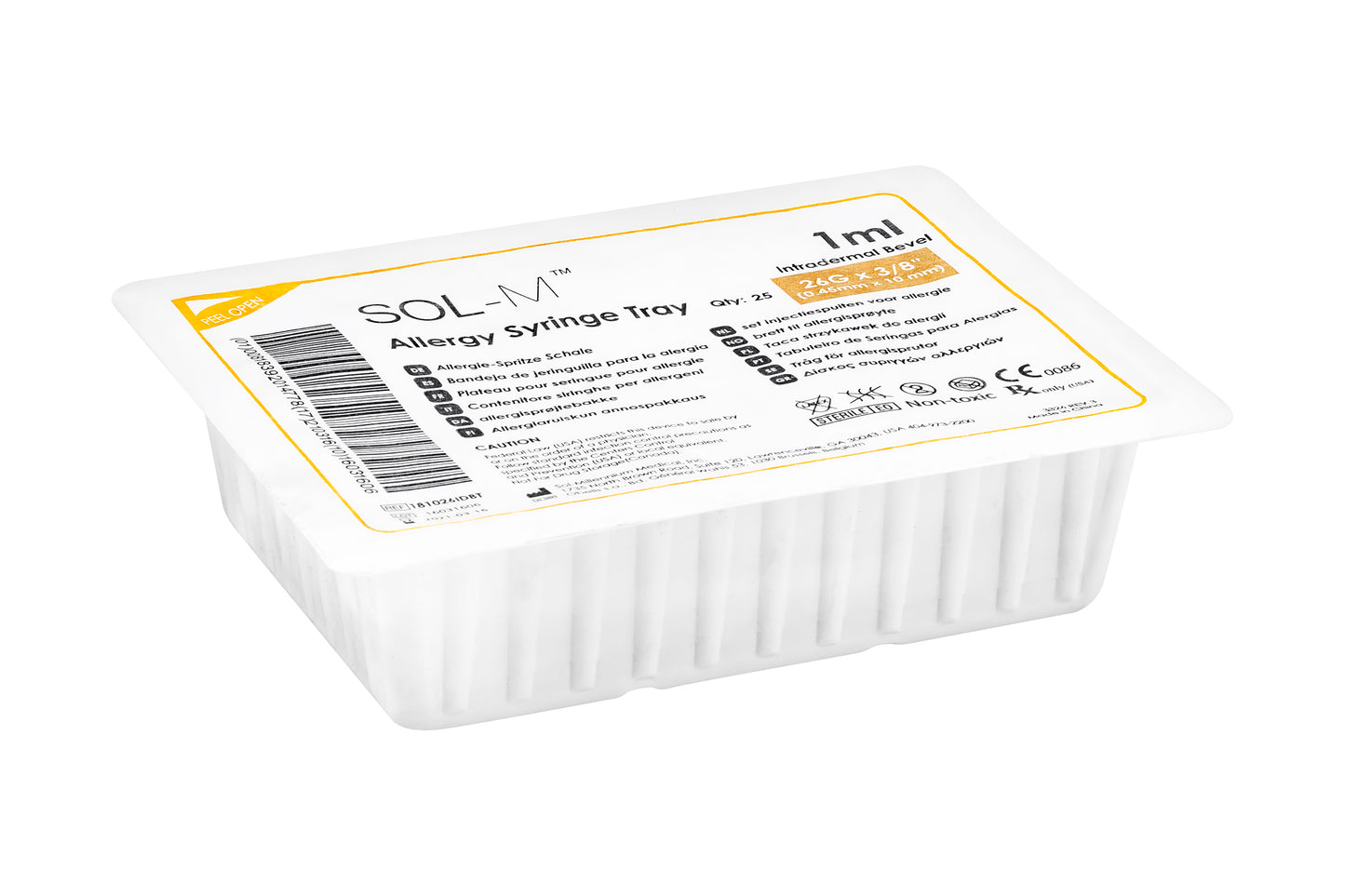 Sol-M® 3-Piece Syringe with Exchangeable Needle Combo Convenience Tray